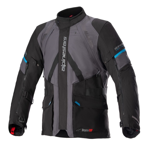 ALPINESTARS Monteira Drystar XF Jacket, Textiel motorjas heren, Teer-Grijs-Zwart-Methyl Blauw